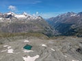 Mountain landscape at Trockener Steg over Zermatt in the Swiss alps