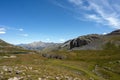 Mountain landscape in the Alpes-de-Haute-Provence department in the Mercantour massif in summer