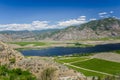 Mountain Landscape under Blue Sky in the Okanagan Valley Royalty Free Stock Photo