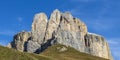 Mountain landscape at Valgardena pass. Dolomite Italy. Royalty Free Stock Photo