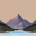 Mountain landscape. Vector illustration breathtaking