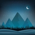 Mountain landscape. Vector illustration decorative background design Royalty Free Stock Photo