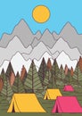 mountain landscape. Vector illustration decorative design Royalty Free Stock Photo