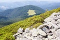 Mountain landscape view with rocky peak Royalty Free Stock Photo