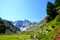 Mountain landscape with Vignemale massif in the national park Pyrenees. Royalty Free Stock Photo