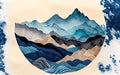 mountain landscape watercolor minimalism. Generative AI