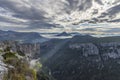 Mountain landscape width Canyon of Verdon River (Verdon Gorge) in Provence, France