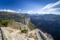 Mountain landscape width Canyon of Verdon River (Verdon Gorge) in Provence, France