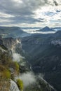 Mountain landscape width Canyon of Verdon River (Verdon Gorge) in Provence, France