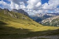 Mountain landscapes in the Dolomites. View from the Lino Pederiva trail