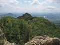 Mountain landscapes of the North Caucasus, view from Mount Beshtau. Pyatigorsk Royalty Free Stock Photo