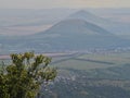 Mountain landscapes. Panoramic view from Mount Mashuk to Mount Lysuya and the surrounding landscape.