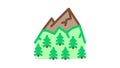 mountain landskape with vegetation Icon Animation