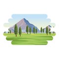 Mountain lanscape with trees Royalty Free Stock Photo