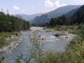 Mountain large river in Val di Suza in Italy.