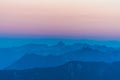 Mountain layers during sunset. Royalty Free Stock Photo