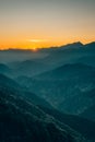 Mountain layers view from Glendora Ridge Road at sunset, in Angeles National Forest, California