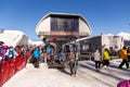 Mountain lifts to the ski resort Rosa Khutor. Sochi, Russia Royalty Free Stock Photo