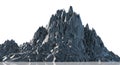 A mountain-like structure composed of sharp, angular, black geometric forms Royalty Free Stock Photo