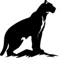 mountain lion Black Silhouette Generative Ai Royalty Free Stock Photo