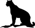 mountain lion Black Silhouette Generative Ai Royalty Free Stock Photo