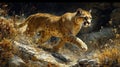 Mountain Lion Walking on Rocks Royalty Free Stock Photo