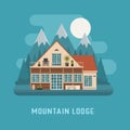 Mountain Lodge House Landscape.