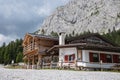 Mountain lodge at the source of the river Piave