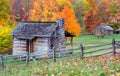 Mountain Log cabins in Fall