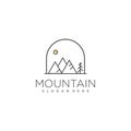 Mountain logo design with creative simple concept Royalty Free Stock Photo