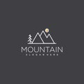 Mountain logo design with creative simple concept Royalty Free Stock Photo