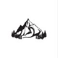 Mountain logo design. Mountain silhouette vector logo