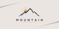 Mountain logo design with sunrise Royalty Free Stock Photo