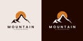 Mountain logo design with horizon Royalty Free Stock Photo