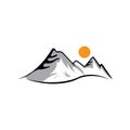 Mountain logo illustration abstract template color design vector Royalty Free Stock Photo