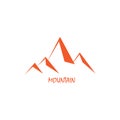 Mountain logo illustration of a unique orange color vector design Royalty Free Stock Photo
