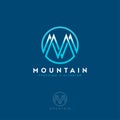 Mountain logo, monogram. Letter M as a mountain. Clothing store, equipment for climbing.