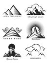 Mountain logo set collection Royalty Free Stock Photo