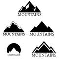 Mountain logo set isolated on white background, Royalty Free Stock Photo