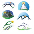 Mountain logo set Royalty Free Stock Photo