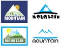 Mountain logo set Royalty Free Stock Photo