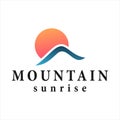 Mountain logo sunset vector icon Royalty Free Stock Photo