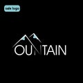 Mountain Logo Template. Vector Illustrator isolated black background