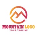 Mountain logo vector design template basic RGB Royalty Free Stock Photo
