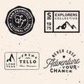 Mountain logotypes. Adventure logo templates on travel theme