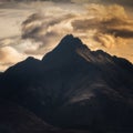 Mountain with looming cloud