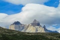 Mountain Los Cuernos in Torres del Paine national park in Chile Patagonia