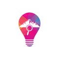 Mountain and loupe bulb shape concept logo