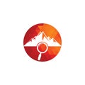 Mountain and loupe logo combination