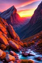 Mountain Majesty. Rugged beauty of a mountain peak at sunset Royalty Free Stock Photo